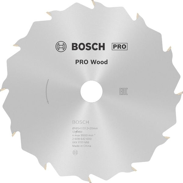 Bosch - Kreissägeblatt PRO Wood Kreissägeblatt, 2608642600 165 x 1,7 x 20 mm