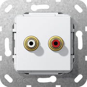 Gira - Einsatz/Abdeckung für Kommunikationstechnik Cinch Audio Kabelpeitsche 563303 UP Tragring rws