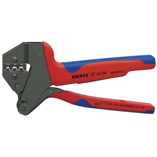 Knipex - Presswerkzeug Kabelschuhe/Verbinder, Aderendhülsen, Schirmanschluss Crimp-Systemzange 97 43 66 − 1 Stück