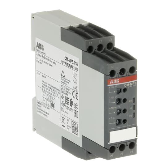 ABB Stotz S&J - Phasenüberwachungsgerät 3-Phasenüberwachungsrelais CM-MPS.11S 2W 30s, 3x90-170VAC