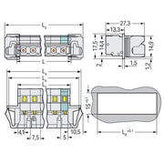 WAGO - Kabelsteckverbinder für Leiterplattensteckverbinder 1-Leiter-Stiftleiste 723-604/114-000 CAGECLAMP,2,5mm²,lgr − 50 Stück