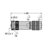 Turck - Rundsteckverbinder, feldkonfektionierbar (Industriesteckverbinder) Steckverbinder FWM12KU5WGZFMESH9 konfektionierbar
