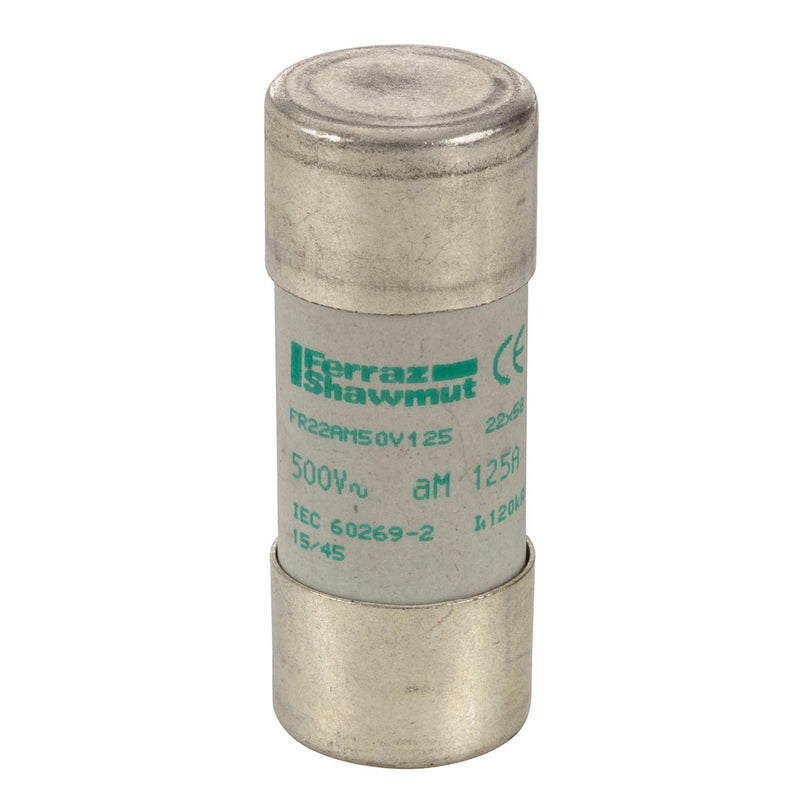 Mersen - Zylindrische Sicherung Sicherungseinsatz zylindr. FR22AM50V125 aM 22x58 125A − 10 Stück