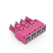 WAGO - Steckverbinder für steckbare Gebäudeinstallation Buchse 4-polig 770-284/081-000 Kod. B,pink − 50 Stück