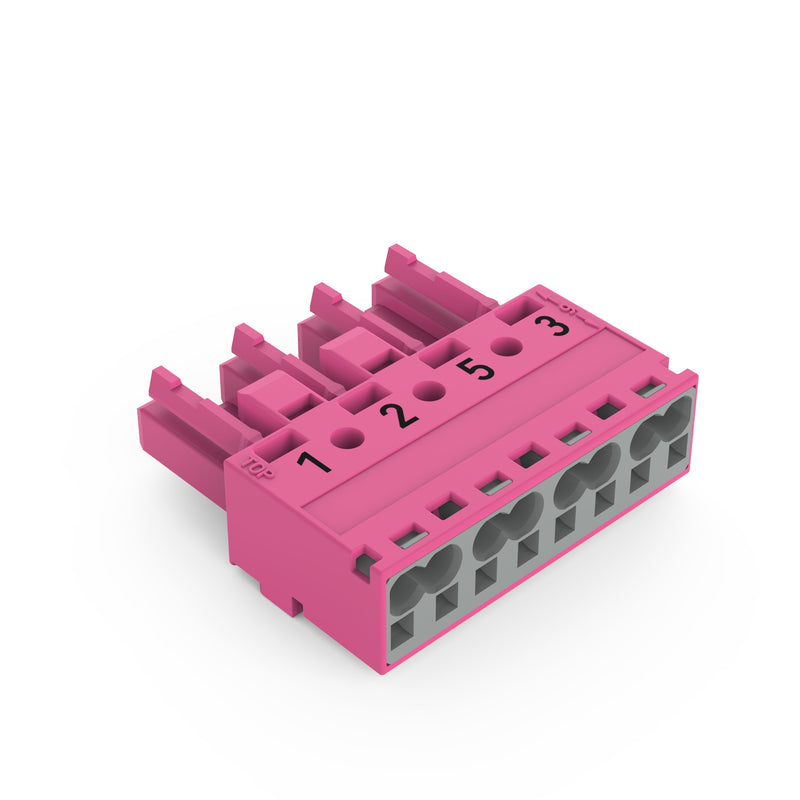 WAGO - Steckverbinder für steckbare Gebäudeinstallation Buchse 4-polig 770-284/081-000 Kod. B,pink − 50 Stück
