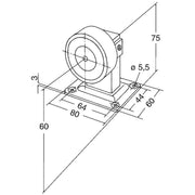 Assa Abloy effeff - Haftmagnet für Türfeststellanlage Magnet 830 BWK 300N Bo/Wa 830-3BWK----F90 24V kurzer Fuß