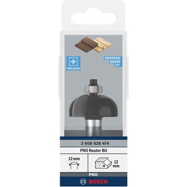Bosch - Fräser PRO Hohlkehlfräser, R 2608628474 12, Schaft 12 mm