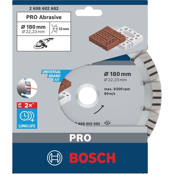 Bosch - Trenn-/Schleifscheibe Diamanttrennscheibe 2608602682 PRO Abrasive
