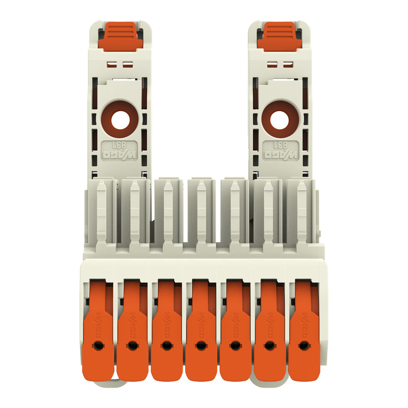 WAGO GmbH & Co. KG - Ein- und mehrpolige Klemmenleiste 1-Leiter-Federleiste 831-1107/306-000 Push-inCAGECLAMP,lgr − 6 Stück