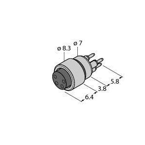 Turck - Rundsteckverbinder, feldkonfektionierbar (Industriesteckverbinder) Rundsteckverbinder EKP3SP Flanschkupplung