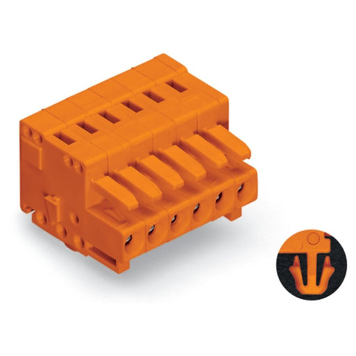 WAGO - Kabelsteckverbinder für Leiterplattensteckverbinder 1-Leiter-Federleiste 734-215/008-000 CAGECLAMP,1,5 mm²,or − 25 Stück