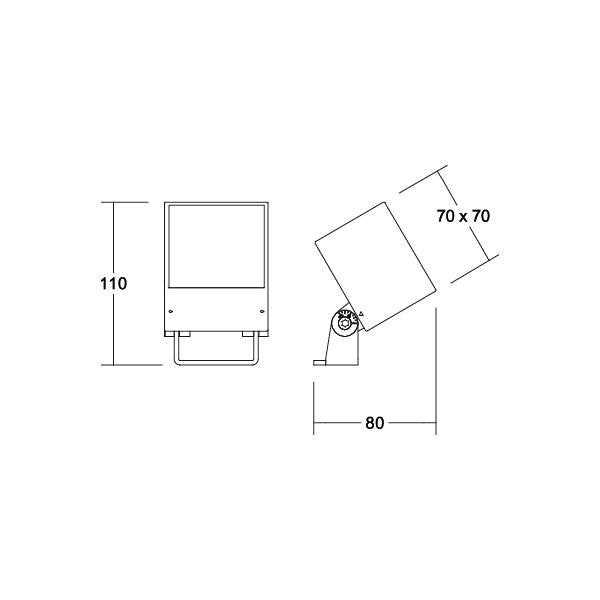 Brumberg Leuchten - Downlight/Strahler/Flutlicht LED-Anbaustrahler 60111103 IP65, graphit