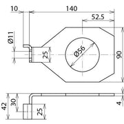 DEHN - Zubehör/Ersatzteile für Überspannungsschutz Informations-/MSR-Technik Anschlussbügel AB EXFS IF1 W 56 D=56mm f.M52 abgewin