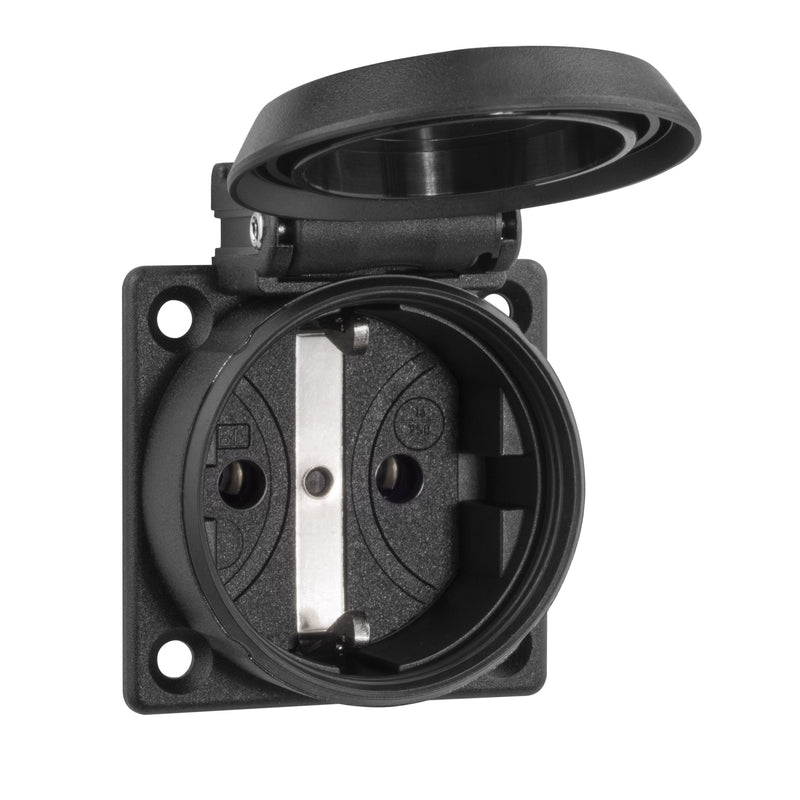 ABL - Schutzkontakt-Anbausteckdose EB-Steckdose 1561000 2K sw Sk − 100 Stück