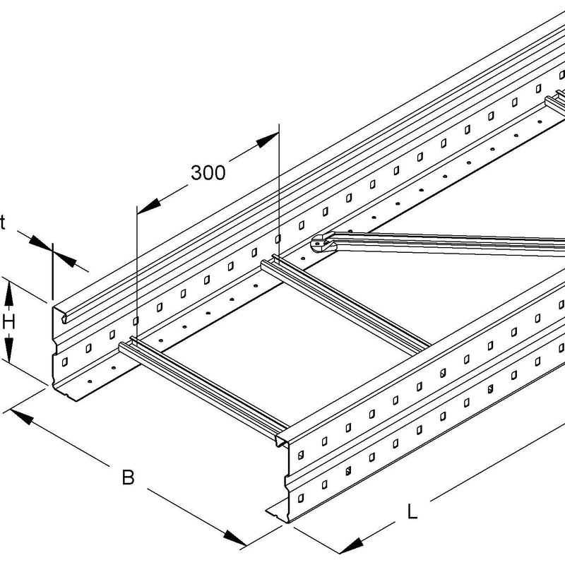 Niedax - Kabelleiter Weitspannkabelleiter WSL 150.600/3 150x600x3000mm − 3 Meter