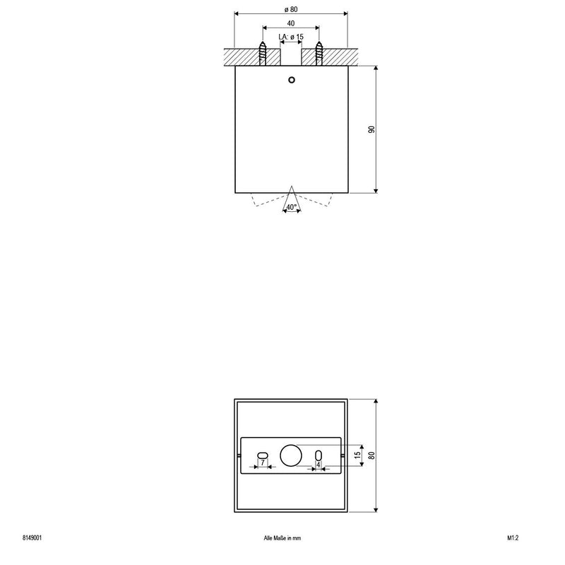 EVN Lichttechnik - Downlight/Strahler/Flutlicht Deckenanbauleuchte 8149001 GU10 quad.ws schwenk