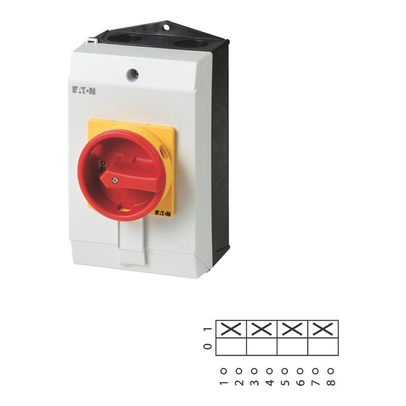 Eaton - Lasttrennschalter Hauptschalter 4polig 32A T3-2-8324/I2/SVB Aufbau Not-Aus-F