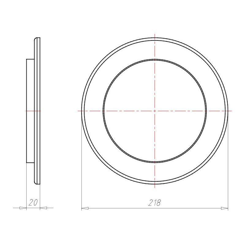Kaiser - Zubehör/Ersatzteile für Leuchteneinbaugehäuse Frontteil HaloX 180 1282-64 145mm f. Sichtbeton