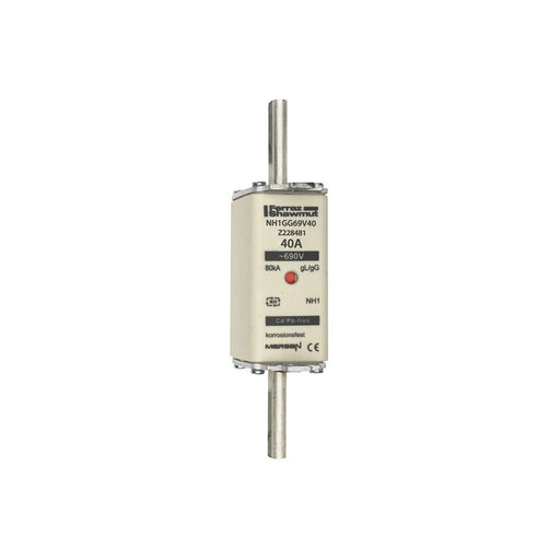 Mersen - Messersicherung NH-Sicherungseinsatz SF NH1GG69V40 Gr.1 gG 40A/690V KM − 3 Stück