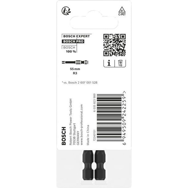 Bosch - Bit-Set PRO Robertson Impact Bit, 2608522552VE(2) R3, 55 mm, 2-tlg