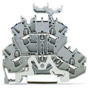 WAGO - Schutzleiter-Reihenklemme Doppelstockklemme 2002-2248 2,5 mm²,grau − 50 Stück