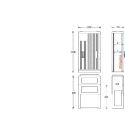 uesa - Gehäuse/Schaltschrank (leer) Normschrank IP44 A070-1100 1100x590x320mm