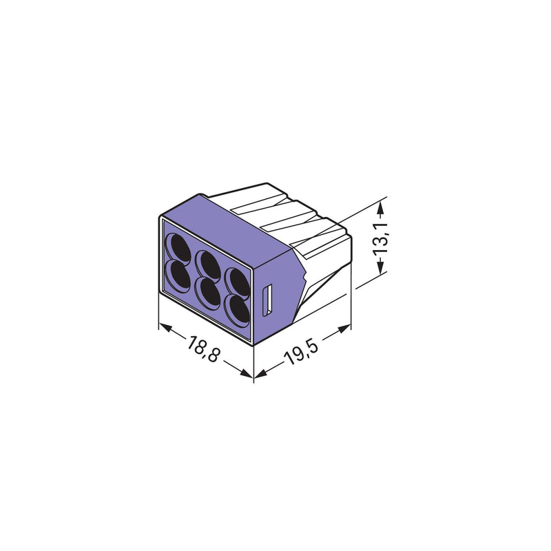 WAGO - Steckklemme Verbindungsdosenklemme 773-106 2,5mm² − 50 Stück