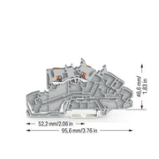 WAGO - Installations-Etagenklemme Installationsetagenklemme 2203-7650 2,5 mm² mit Drücker − 50 Stück