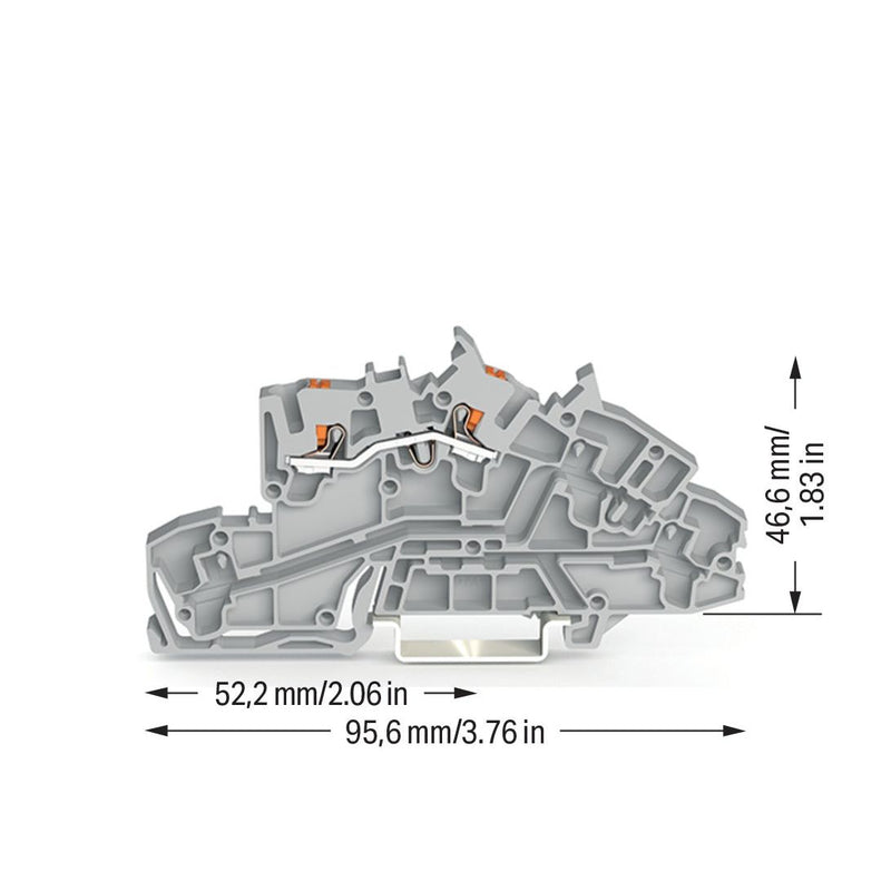 WAGO - Installations-Etagenklemme Installationsetagenklemme 2203-7650 2,5 mm² mit Drücker − 50 Stück