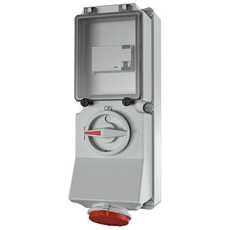 Mennekes - CEE-Steckdose abschaltbar, abgesichert (IEC 60309) Wanddose DUO 7226 32A,5p,6h,400V,IP44
