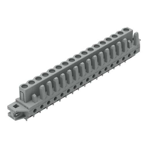 WAGO - Leiterplattensteckverbinder THT-Federleiste gerade 232-147/031-000 Rastermaß 5mm,grau − 10 Stück