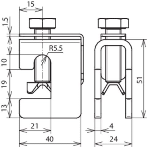 DEHN - Anschlussklemme für Blitzschutz Anschlussklemme Niro AK610DSKBF518V2A Fl 5-18 f.Rd 6-10