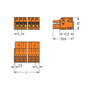WAGO - Kabelsteckverbinder für Leiterplattensteckverbinder 1-Leiter-Federleiste 2231-307/026-000 Push-inCAGECLAMP,or − 50 Stück