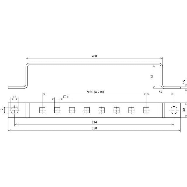 DEHN - Zubehör/Ersatzteile für Erdung und Blitzschutz Erdungsschiene ES 8AP 11X11 V2A f.Potentialausgleich