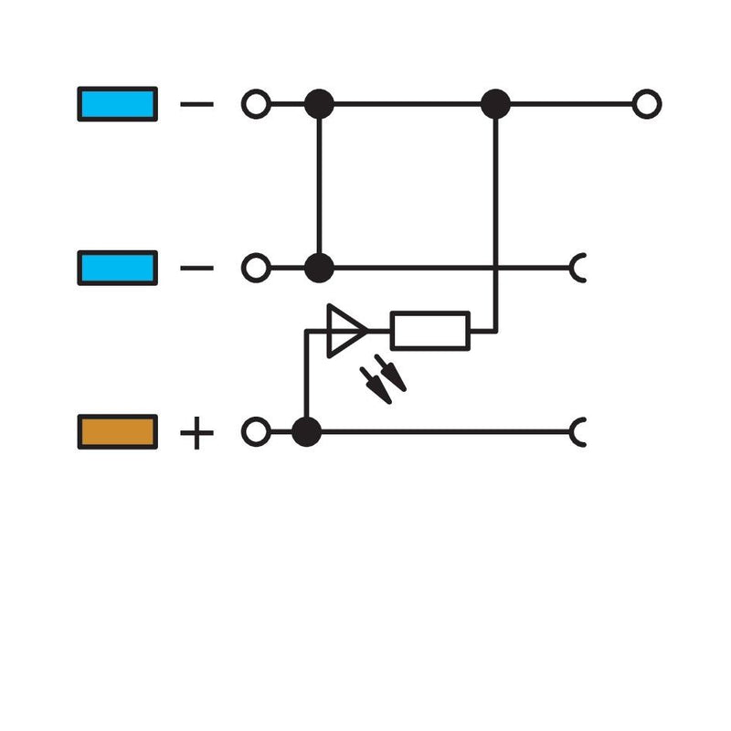 WAGO - Initiator/Aktor-Reihenklemme 3-Leiter-Initiatoren-LED 270-564/281-483 Einspeiseklemme − 10 Stück