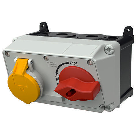 Mennekes - CEE-Steckdose abschaltbar, abgesichert (IEC 60309) Wanddose DUO 7602 16A,3p,4h,110V,IP44
