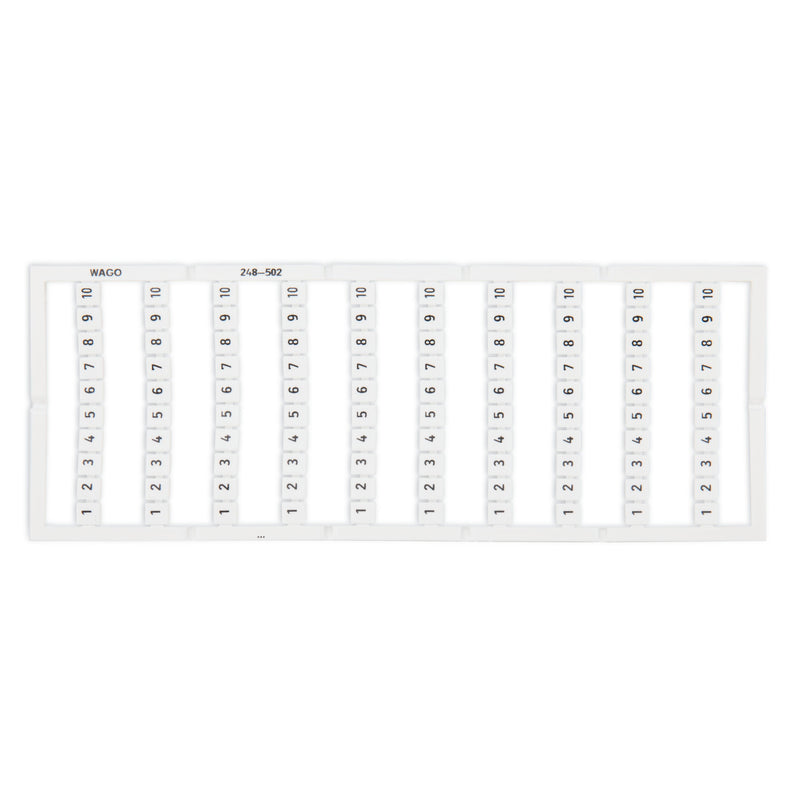WAGO - Klemmenmarkierung WSB-Bezeichnungssystem 248-502 W: 1-10 (10x) − 5 Stück