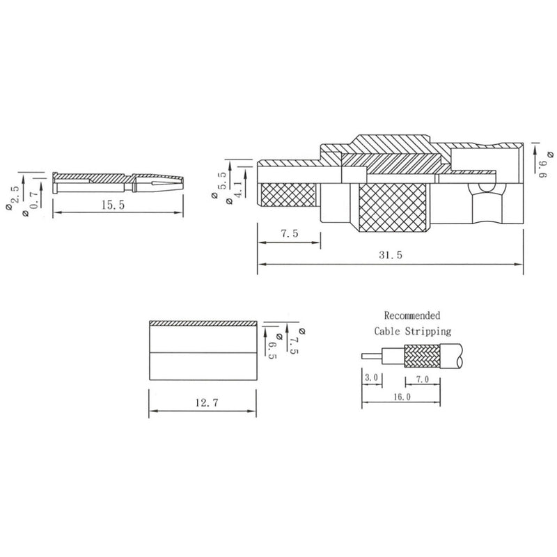 EFB-Elektronik - Koax-Steckverbinder Crimpbuchse gerade 52511.1 RG 59/62
