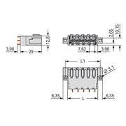WAGO GmbH & Co. KG - Leiterplattensteckverbinder THT-Stiftleiste 831-3608/108-000 1,0x1,2mm,gerade,lgr − 12 Stück