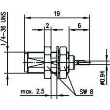 Telegärtner - Koax-Steckverbinder SMA-Einbaubuchse AU 100024697 − 5 Stück