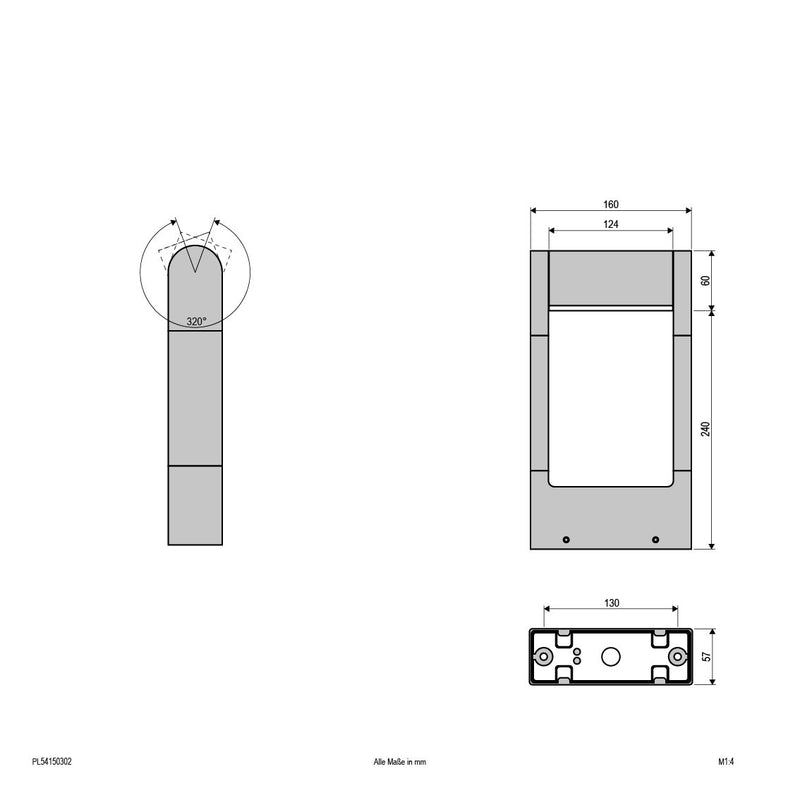 EVN Lichttechnik - Wegeleuchte PL54150302 3000K, IP54 230V