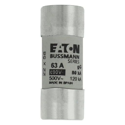 Eaton - Zylindrische Sicherung Sicherungseinsatz Nieders. CYL GG 22,#C22G63S 63A AC 690V 80kA − 10 Stück