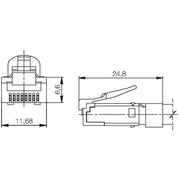 Weidmüller - Modularer Steckverbinder RJ45 Anschlussstecker IE-P63 mit Knickschutz − 10 Stück
