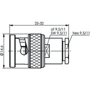 Telegärtner - Koax-Steckverbinder BNC-Kabelstecker 100023445 G27 (Belden 9248)