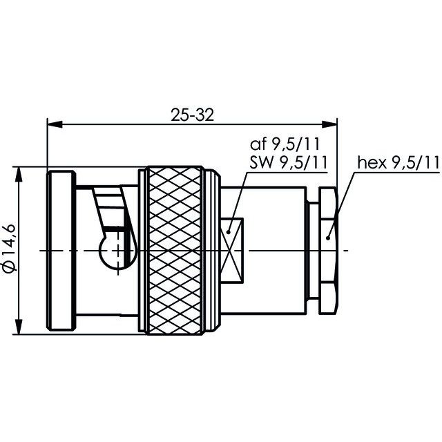 Telegärtner - Koax-Steckverbinder BNC-Kabelstecker 100023445 G27 (Belden 9248)