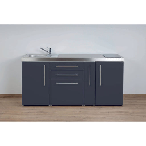 Stengel - Mini-Küche Miniküche Premiumline MPSG180AKSIKFreBl2Sn Schiefergrau