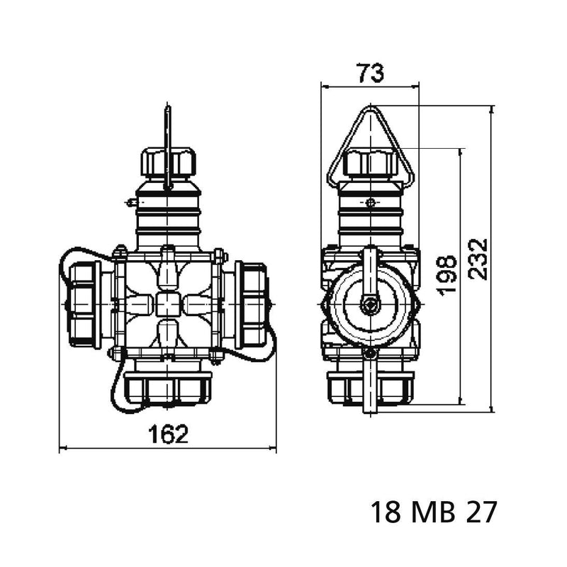 Bals Elektrotech - Schutzkontaktkupplung Schutzkont.-Dreiwegekuppl. 7400 16A 3p 230V