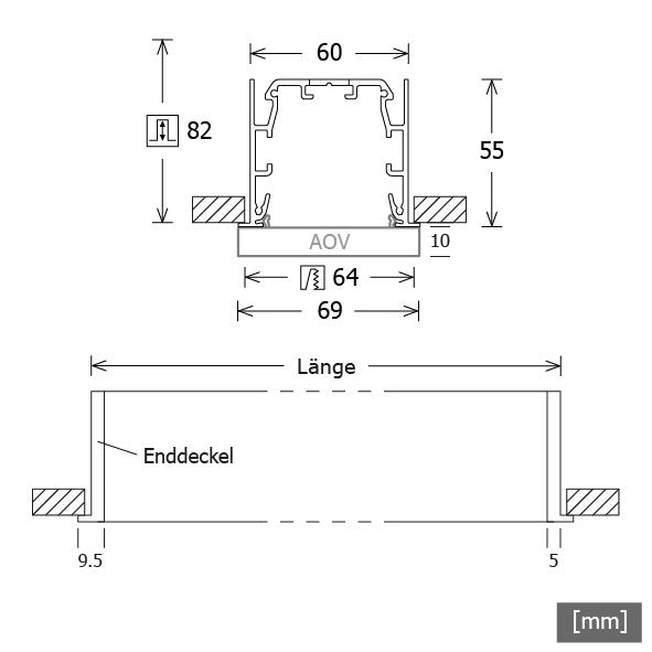 LTS Licht&Leuchten - Decken-/Wandleuchte LED-Einbauleuchte MLR060118403AOVD.s-e 840, DALI, si-elox