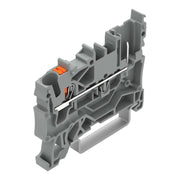 WAGO - Durchgangs-Reihenklemme 1-Leiter/1-Pin-Basisklemme 2222-1201 Drücker,2,5mm²,gr − 100 Stück