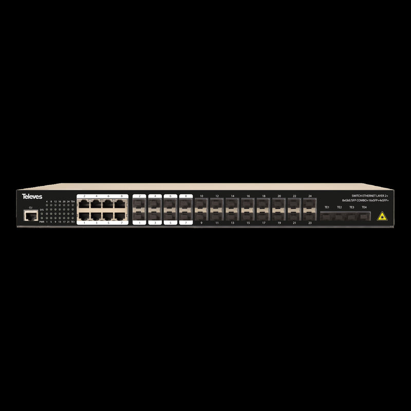 Televes - Netzwerk Switch Ethernet Switch L2+ SWI24N 8XGBE/SFP+16XSFP+4X